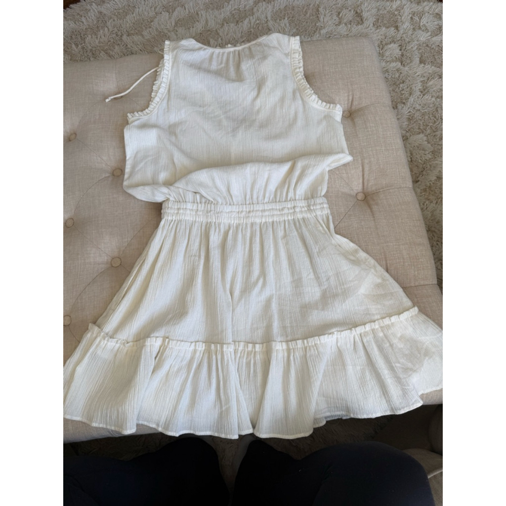 Women's Cream Sleeveless Boho Mini Dress S - Picture 7 of 8